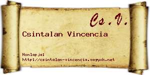 Csintalan Vincencia névjegykártya